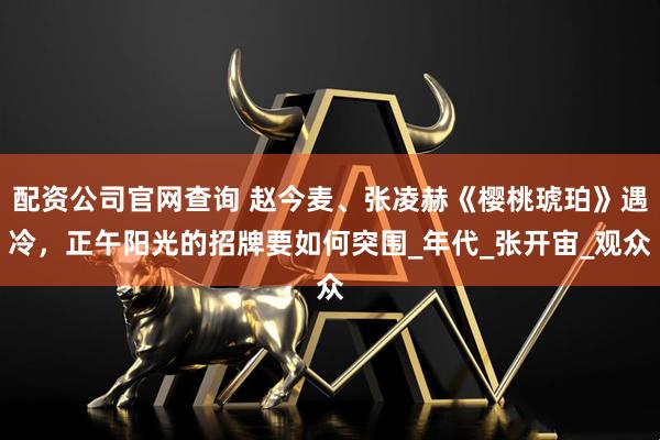 配资公司官网查询 赵今麦、张凌赫《樱桃琥珀》遇冷，正午阳光的招牌要如何突围_年代_张开宙_观众